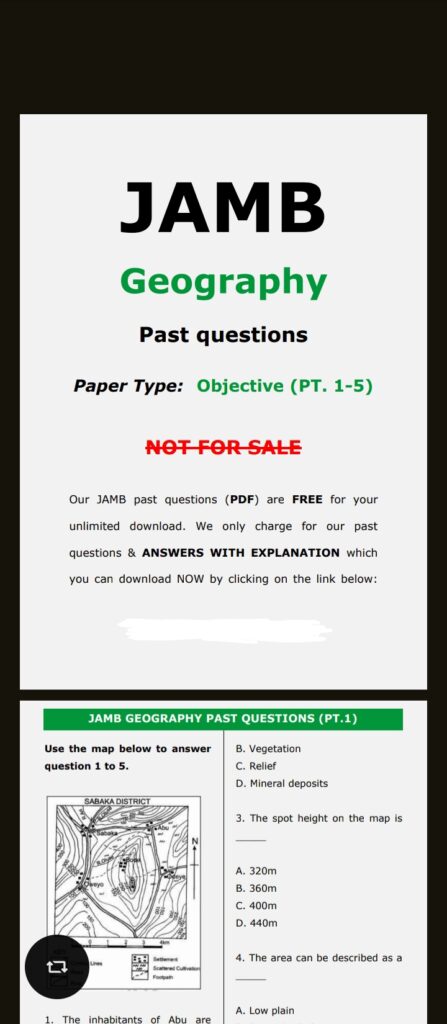 Jamb geography past questions PDF