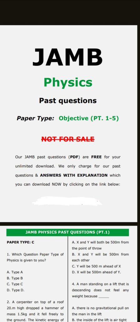 Jamb physics past questions PDF