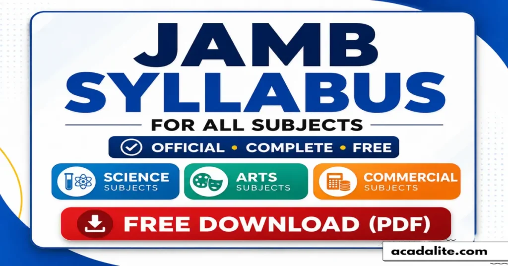 Jamb syllabus for all subjects