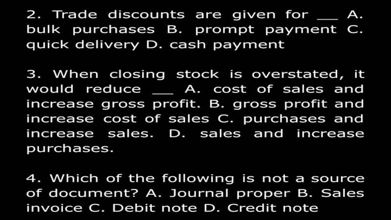 JAMB Accounting Past Questions PDF