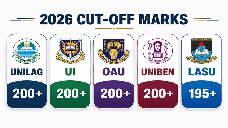 UNILAG, UI, OAU, UNIBEN, LASU Cut-Off Marks for 2026