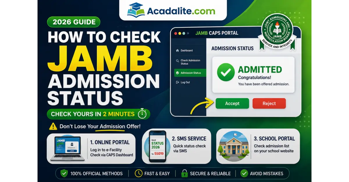 How to check admission status on JAMB