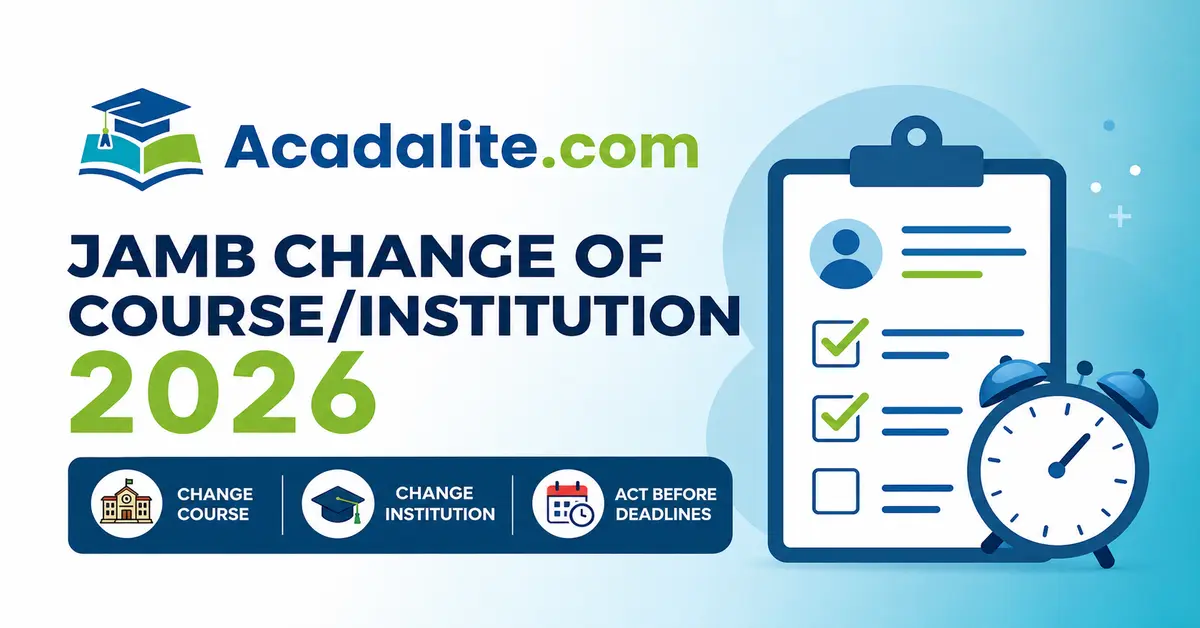 Jamb change of course/institution